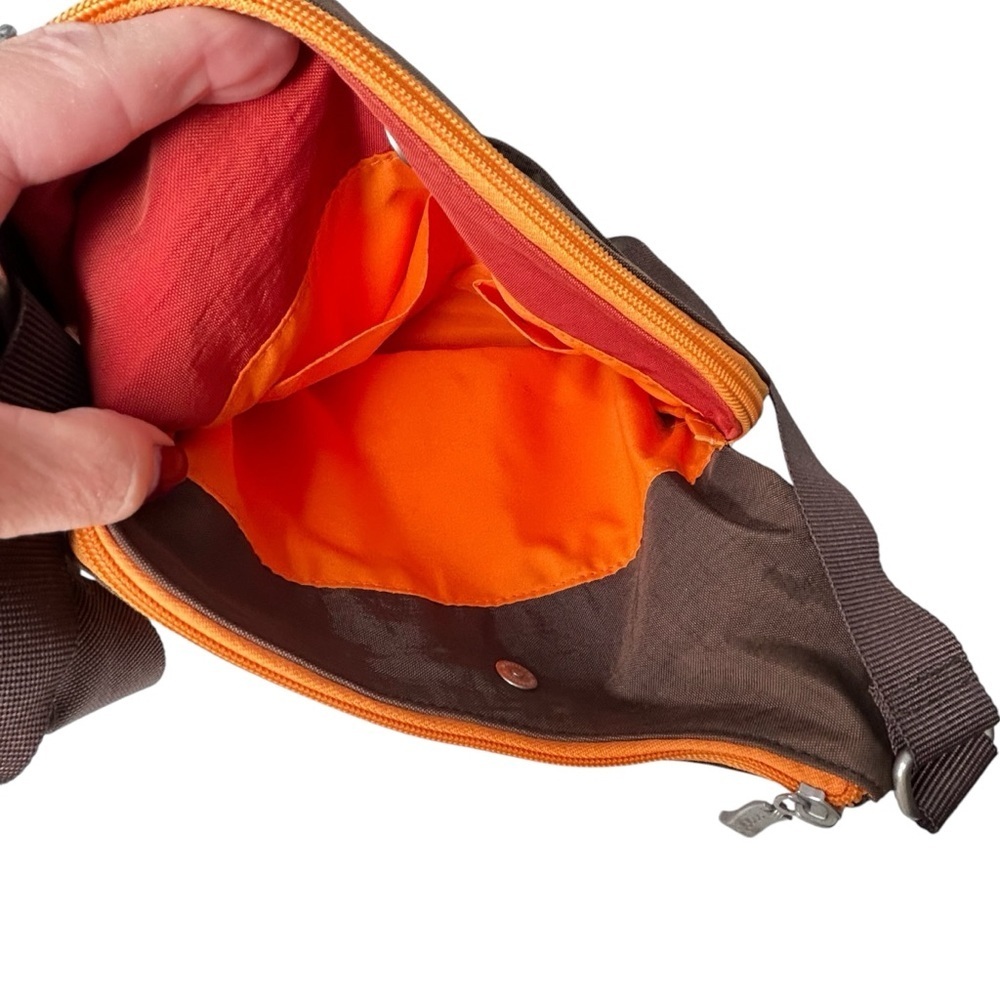 Baggallini Brown/Rust/Orange Color Block Multi-Po… - image 7